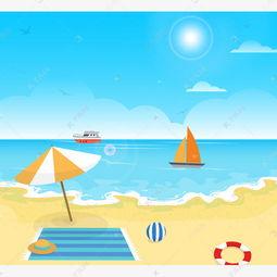 海边漫画图片,漫画描绘的海边风情